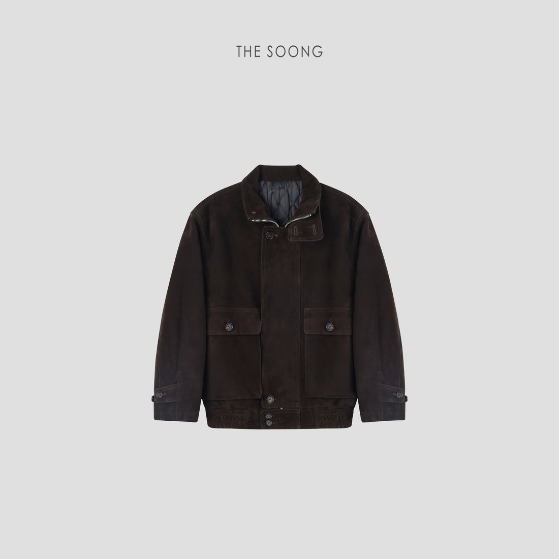 THESOONG/Late Arrival minimalist high-end lamb leather lapel relaxed leather jacket