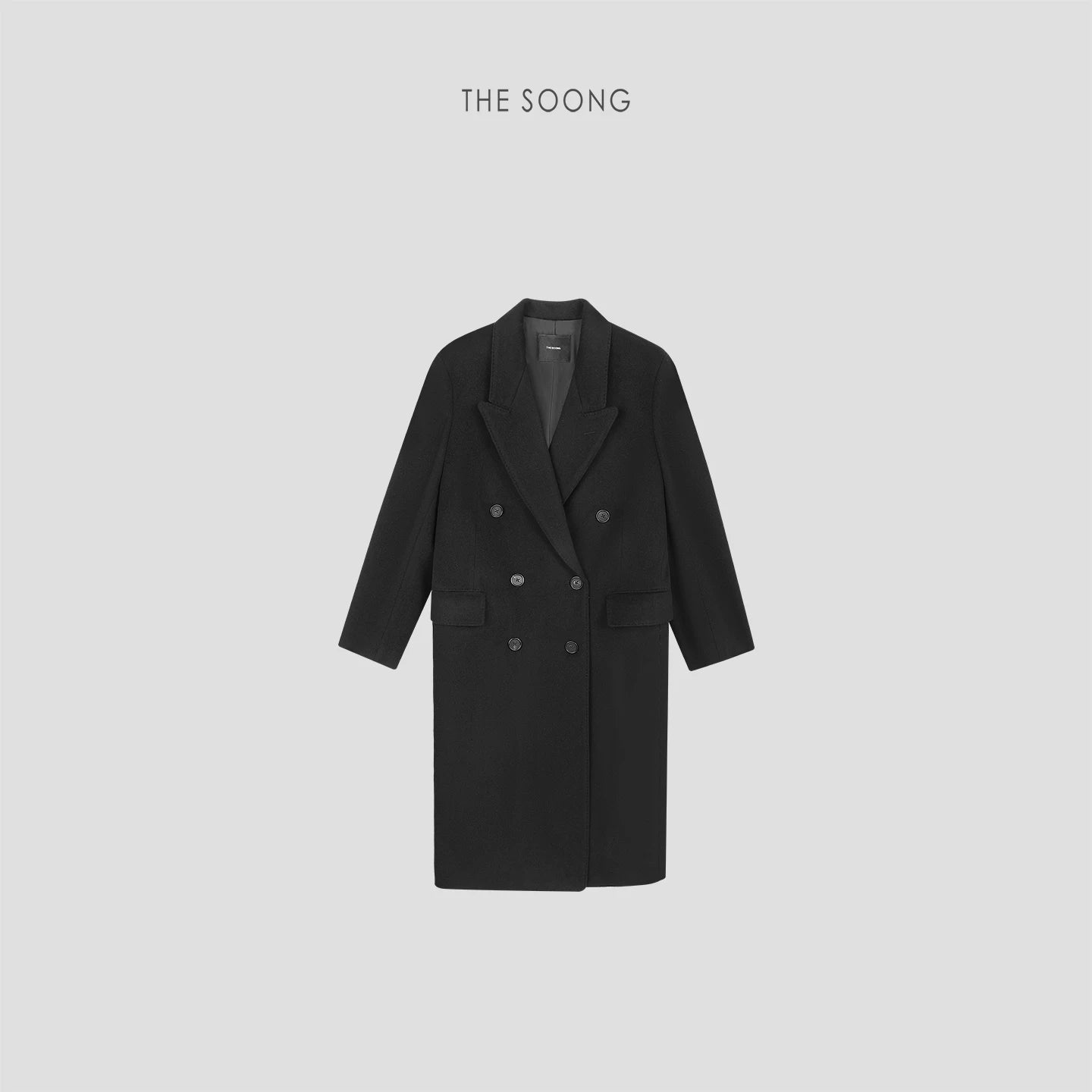 THESOONG/Autumn/Winter Classic Double-Breasted Cashmere Wool High-End Coat Jacket for Women 7281