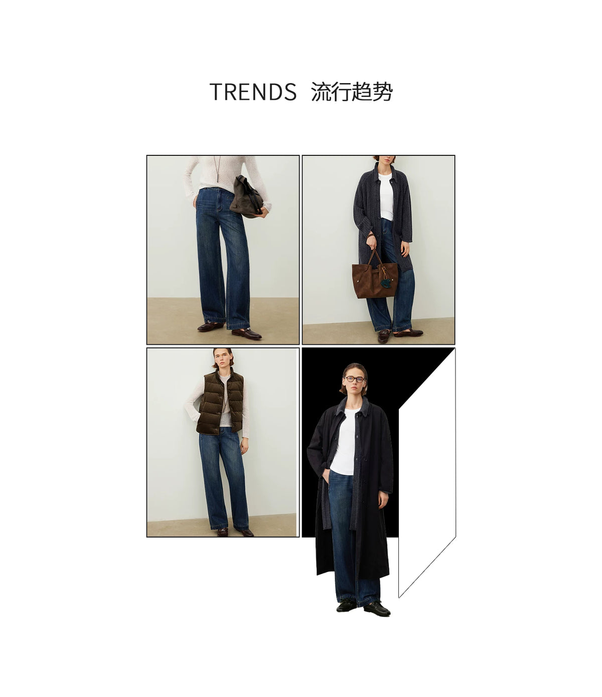 THESOONG/Vintage Non-Stretch Curved Knife Jeans for Women, Loose Fit, Distressed, Anti-wrinkle, Wear-Resistant Long Pants HWNZ7582