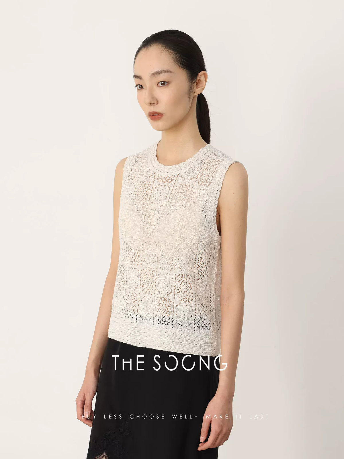 THESOONG | Vintage Irish Handwoven Aran Pattern 3D Textured Vest Top HWBX8531