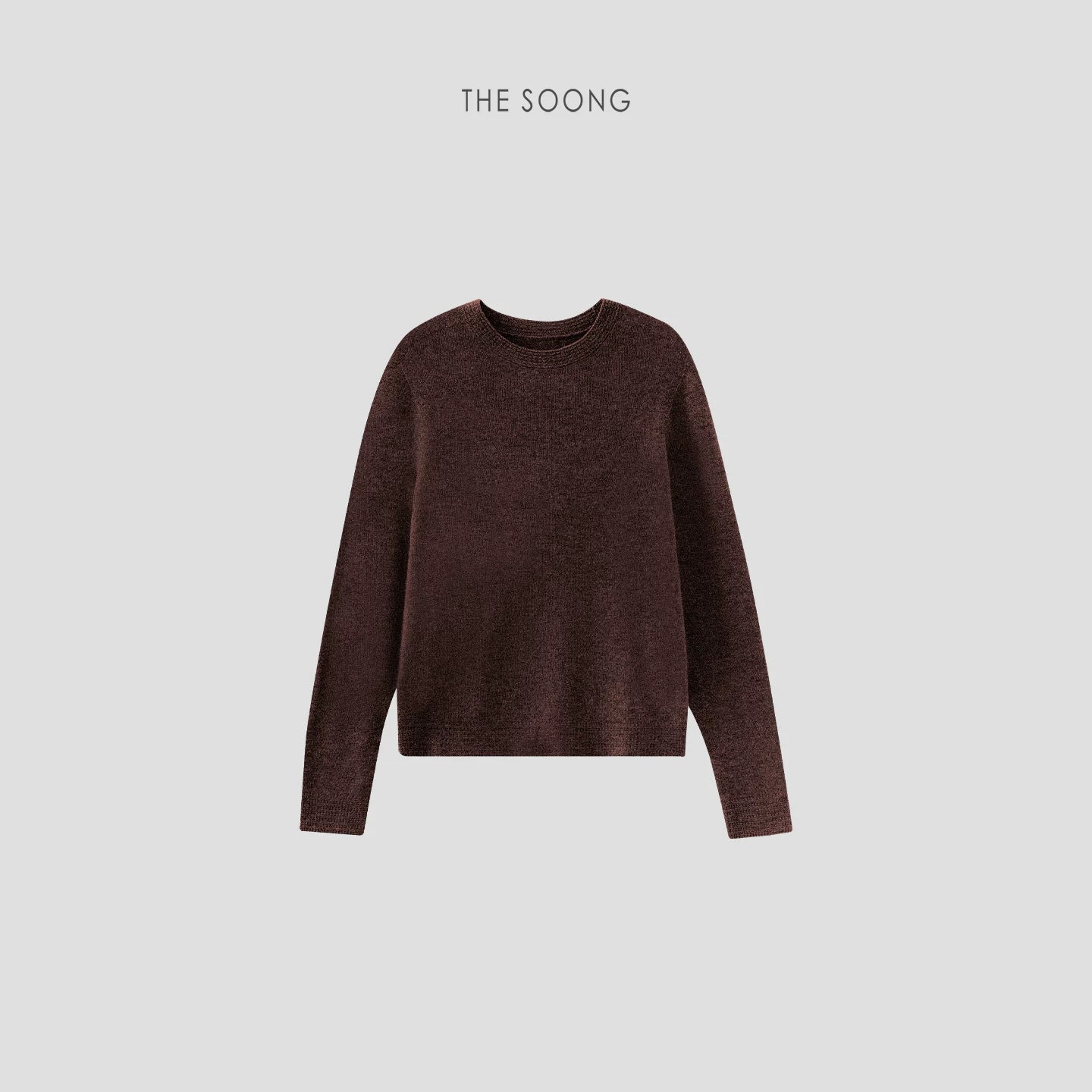 THESOONG / Artisan Weaving Delicate Sensation Cashmere Wool Knit Base Shirt Soft Pineapple Pattern Round Neck Sweater for Women 8081