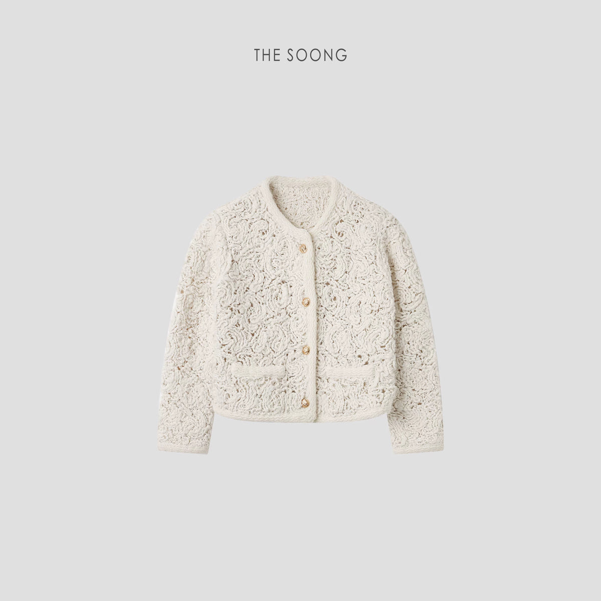 【Clearance Sale of Discontinued Sizes】980g Hand-spun Icelandic Wool Vintage-style Rope Embroidered Spring Women's Long-sleeve BMY222956