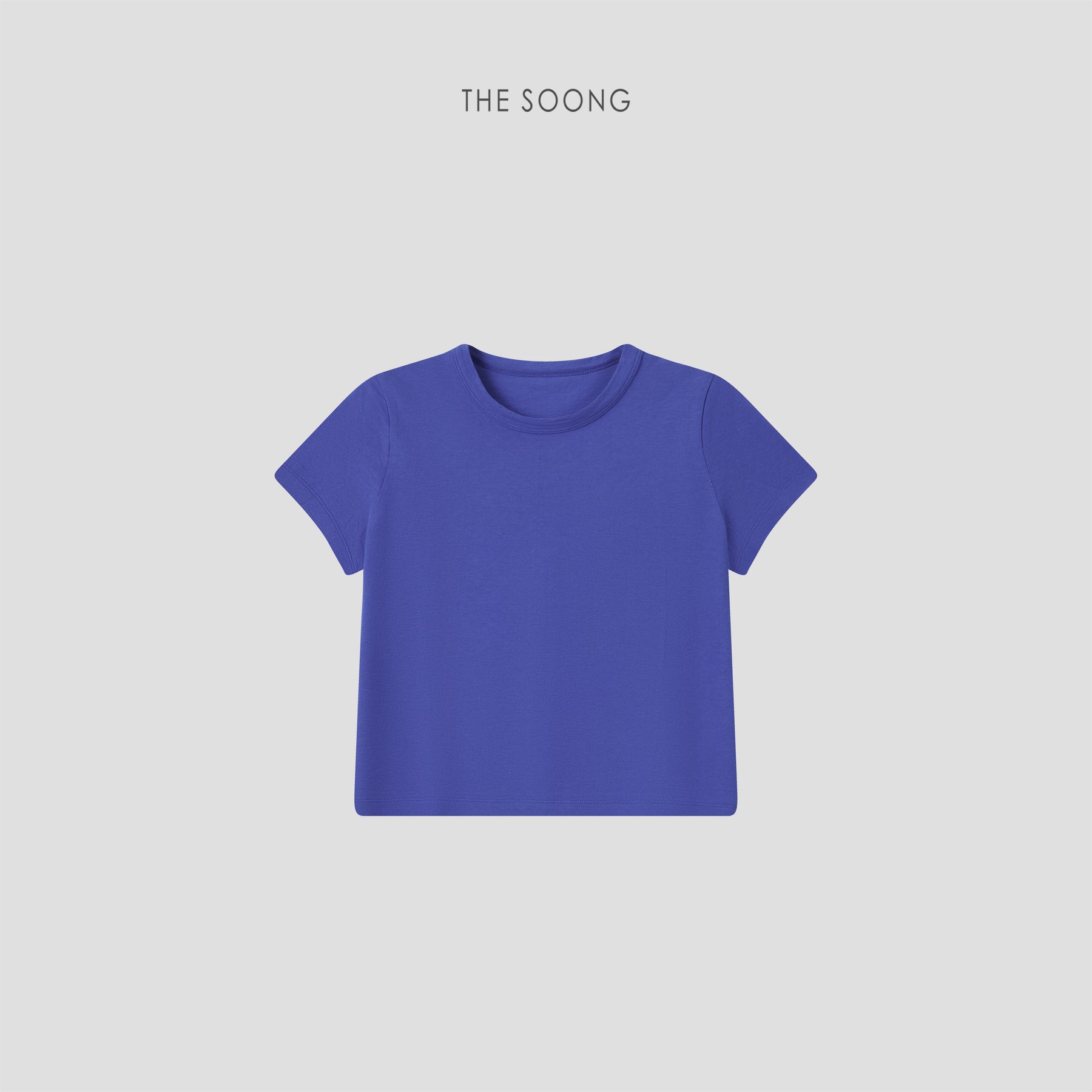 THESOONG/Zero-Feeling T Imported Australian Pure Cotton High-Twist Short-Sleeve T-Shirt Slim Fit Summer Short Top for Women 8866