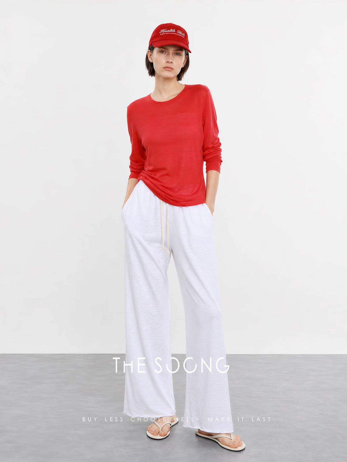 THESOONG/Pure Cotton Yarn-Dyed Bamboo Pattern Wide-Leg Pants for Women, Summer Breathable Frayed Casual Long Pants HWKZ9378
