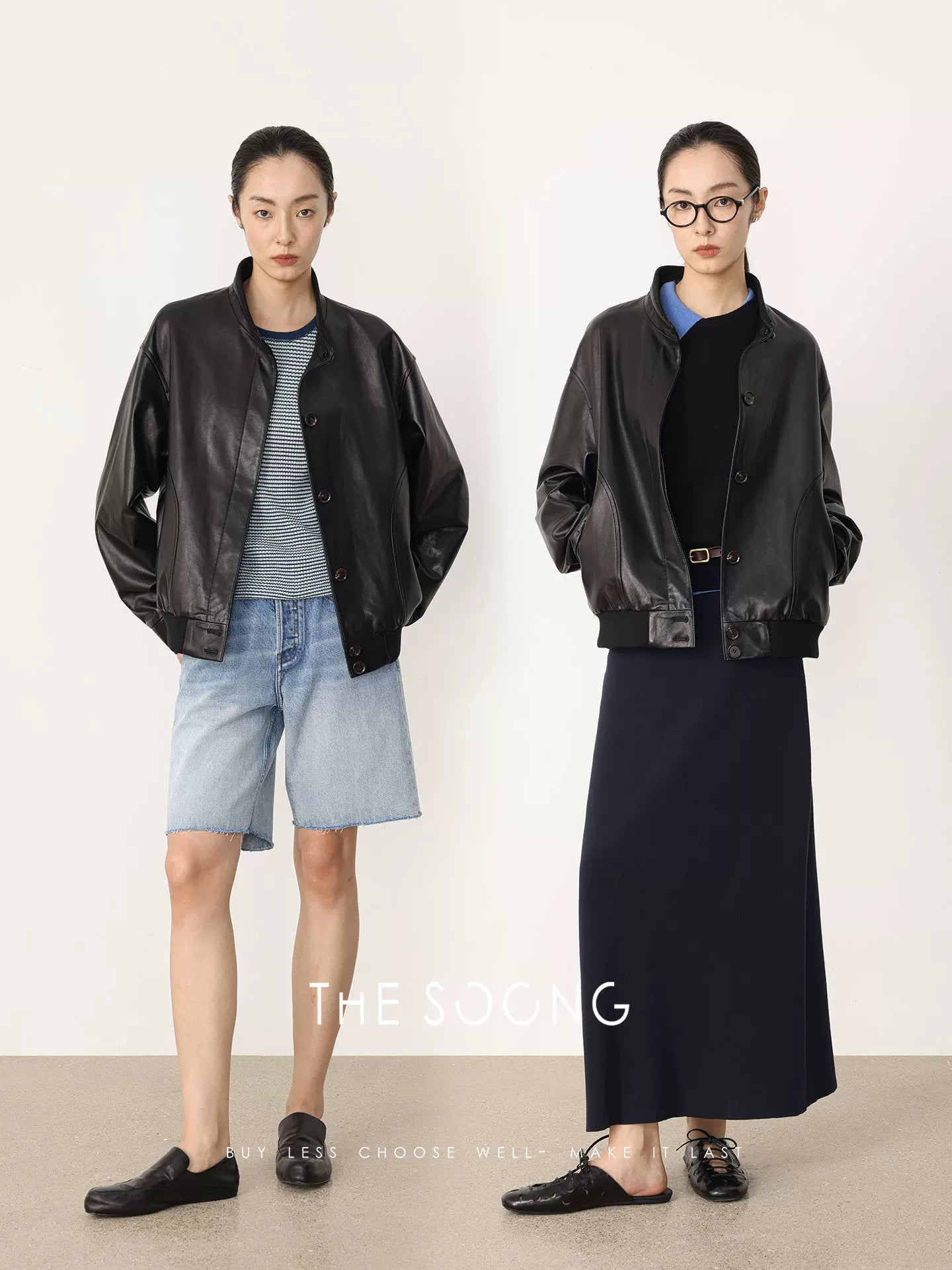 THESOONG/Flexible UK Imported High-Quality Sheepskin Crew Neck Jacket for Women HWPY8722
