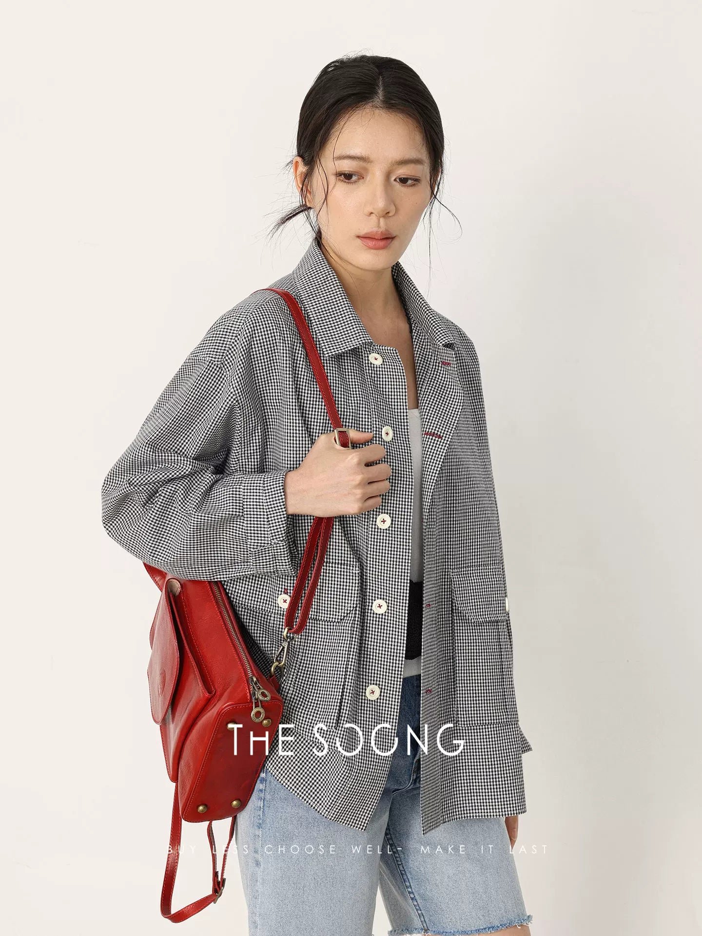THESOONG\ Spring New Casual Style Shirt Jacket Women's Thin Long Sleeve Short Jacket HWWT7650