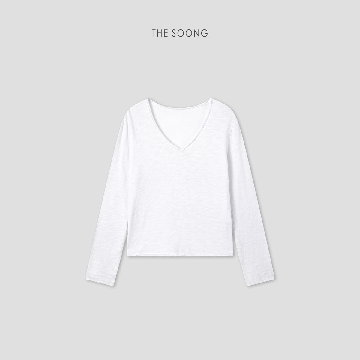 THESOONG/Snow Velvet Early Autumn New Pure Cotton Brushed Soft V-Neck Long-Sleeve Base Shirt Top for Women 9047