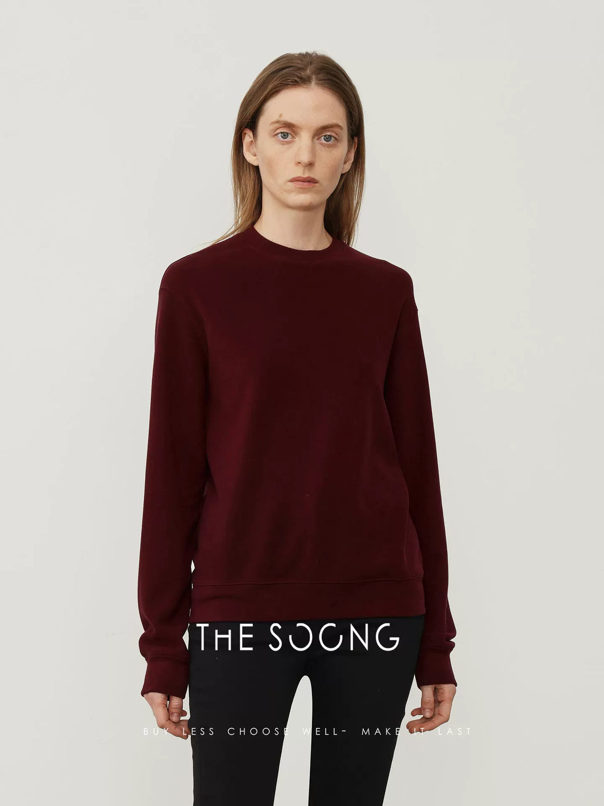THESOONG/Autumn/Winter New Minimalist Style Tencel Wool Blend Round Neck Casual Pullover Sweatshirt for Women 8245
