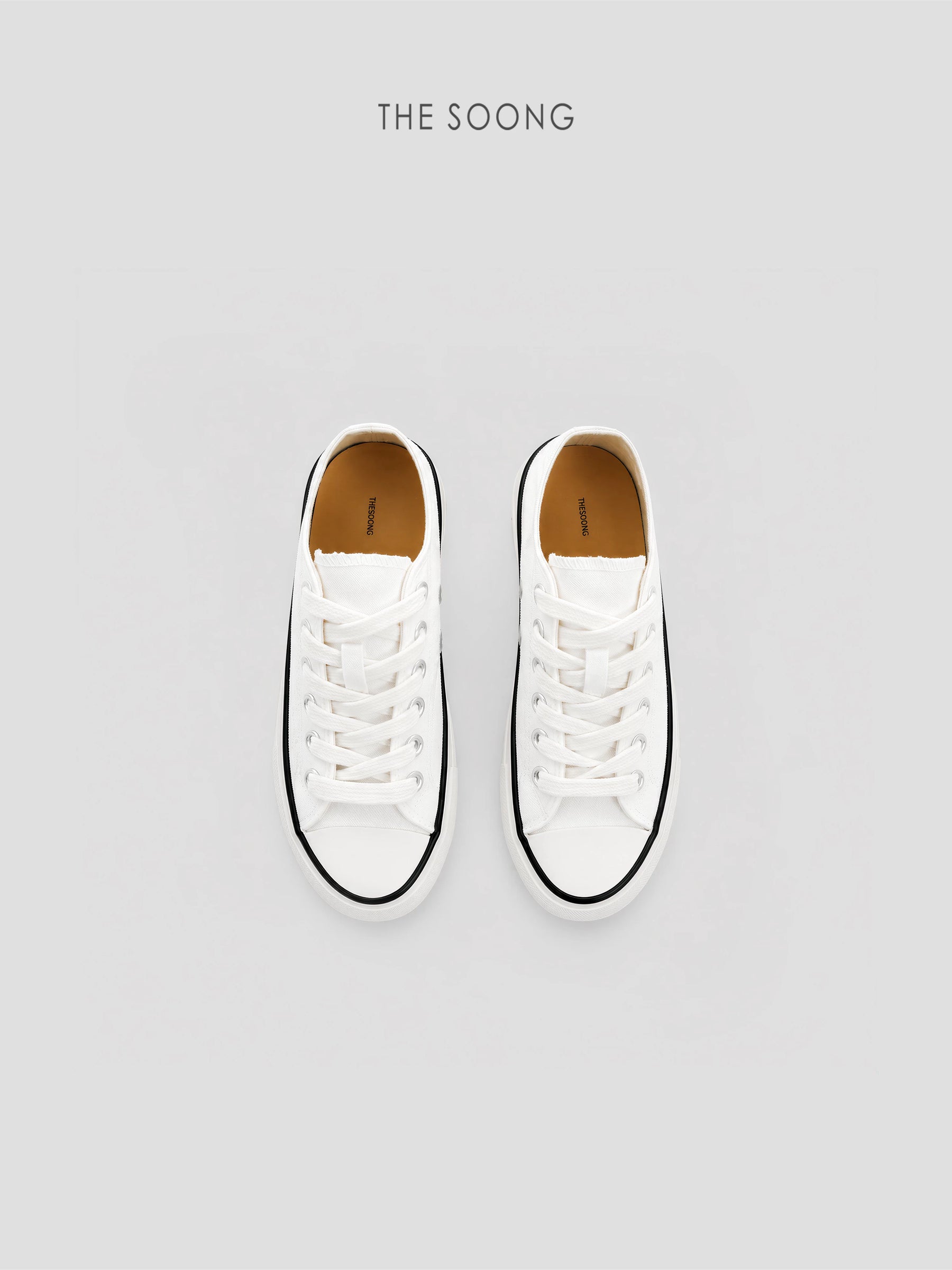 THESOONG/Comfortable Canvas Shoes High-Density Washed Low-Top Thick-Soled Canvas Shoes for Women 9295