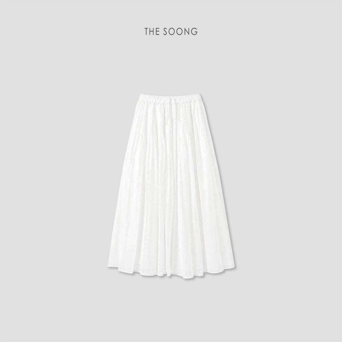 THESOONG/Light-feel texture natural soft ramie breathable high-density pleated slimming A-line skirt 9211
