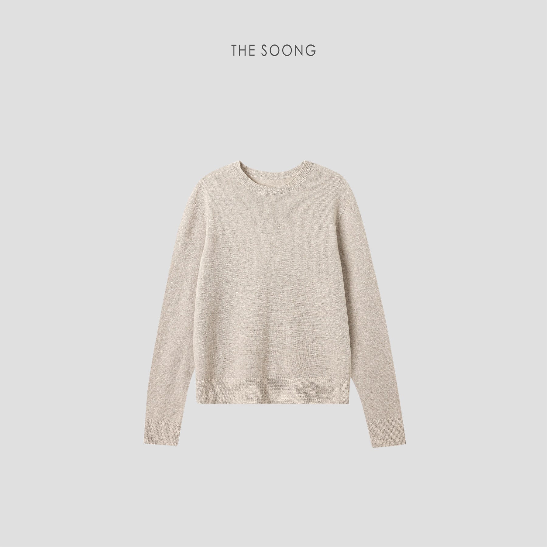 THESOONG / Artisan Weaving Delicate Sensation Cashmere Wool Knit Base Shirt Soft Pineapple Pattern Round Neck Sweater for Women 8081