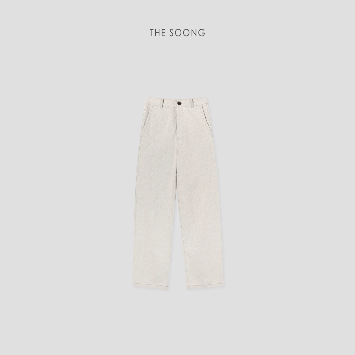 THESOONG/Zhipu Guizhen 100% Cotton Natural Natural Color Special Woven Natural Texture Mid-Rise Casual Pants 5854