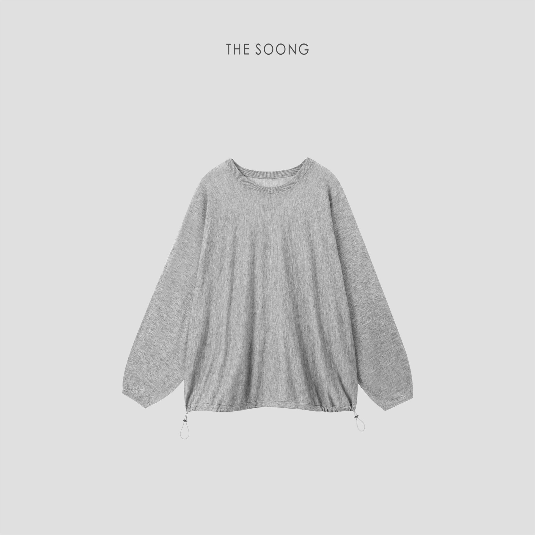 THESOONG/Spring New Knit Wool Base Shirt Loose Top Thin Round Neck Long Sleeve HWTX8496