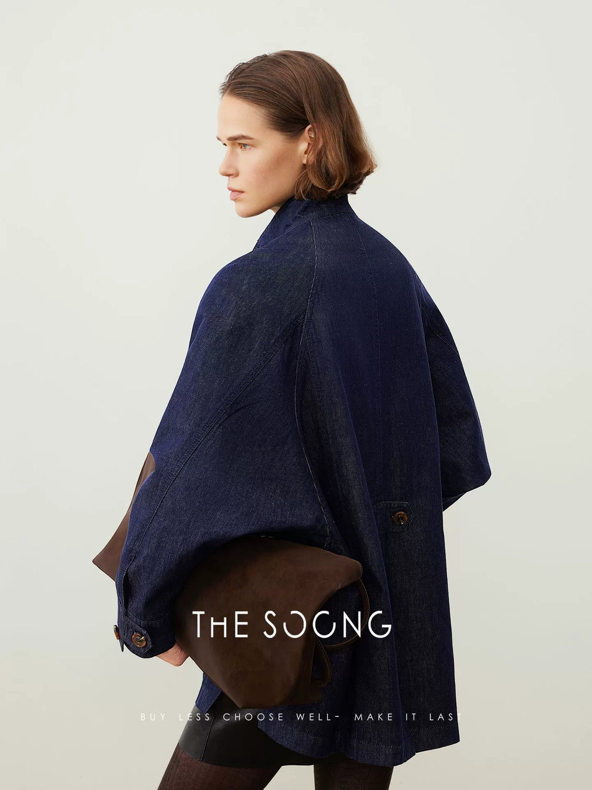 THESOONG / Early autumn classic retro blue denim jacket for women, 2025 new small-design style HWWT7666