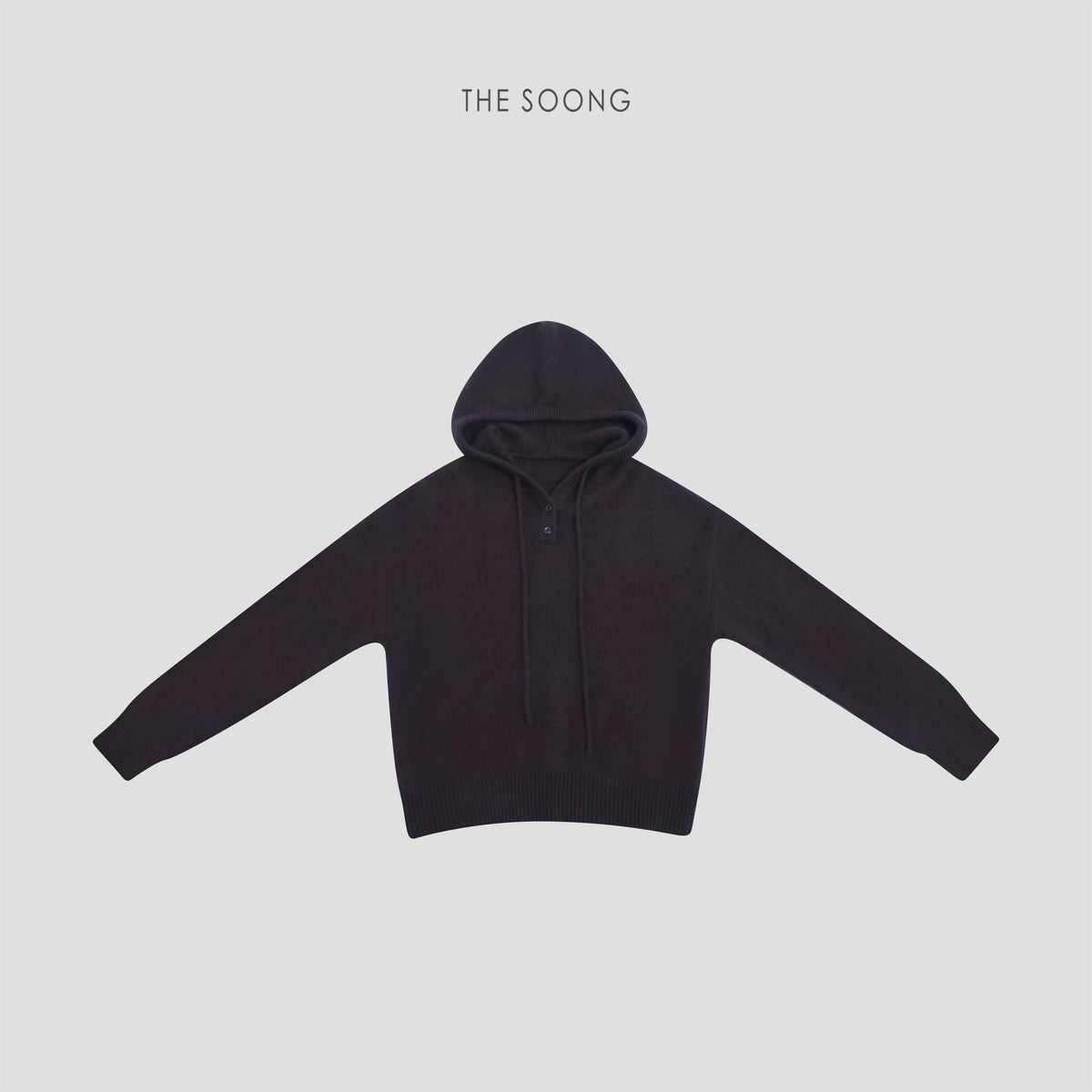 THESOONG/Wool Blend Hooded Knit Sweater for Women Spring Loose Pullover 8472