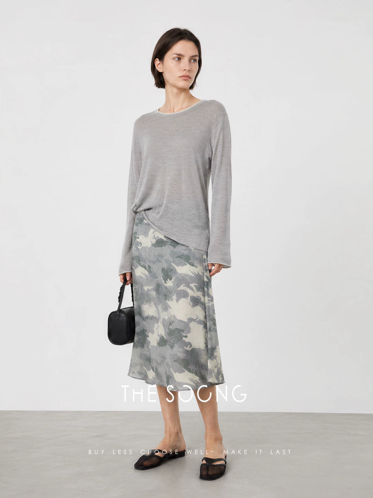 THESOONG/Camouflage Print Mermaid Hem Skirt Women's Summer High Waist Slim Relaxed Mid-length Skirt 9413