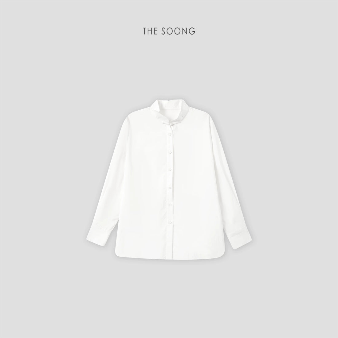THESOONG / Artistic Conception Handmade Frog Button Mulberry Silk High-end Stand Collar White Crisp Shirt Jacket 8653