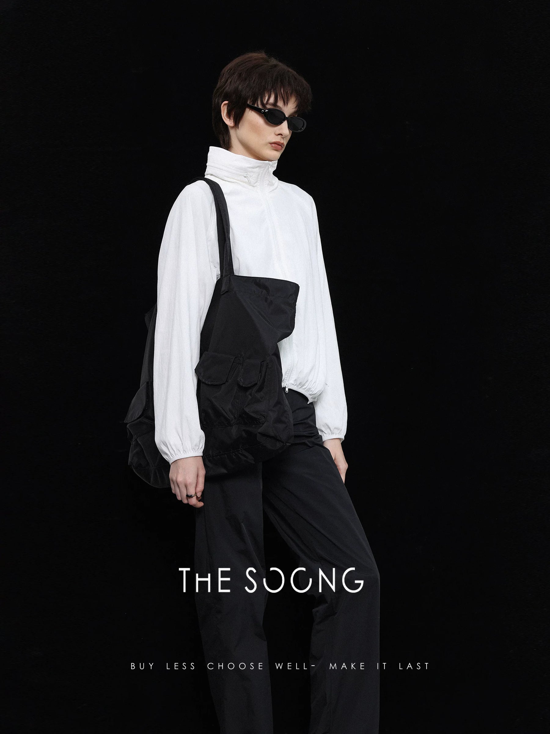THESOONG/breeze blowing, simple, lightweight, breathable thin Tencel sun-protective versatile zipper short jacket