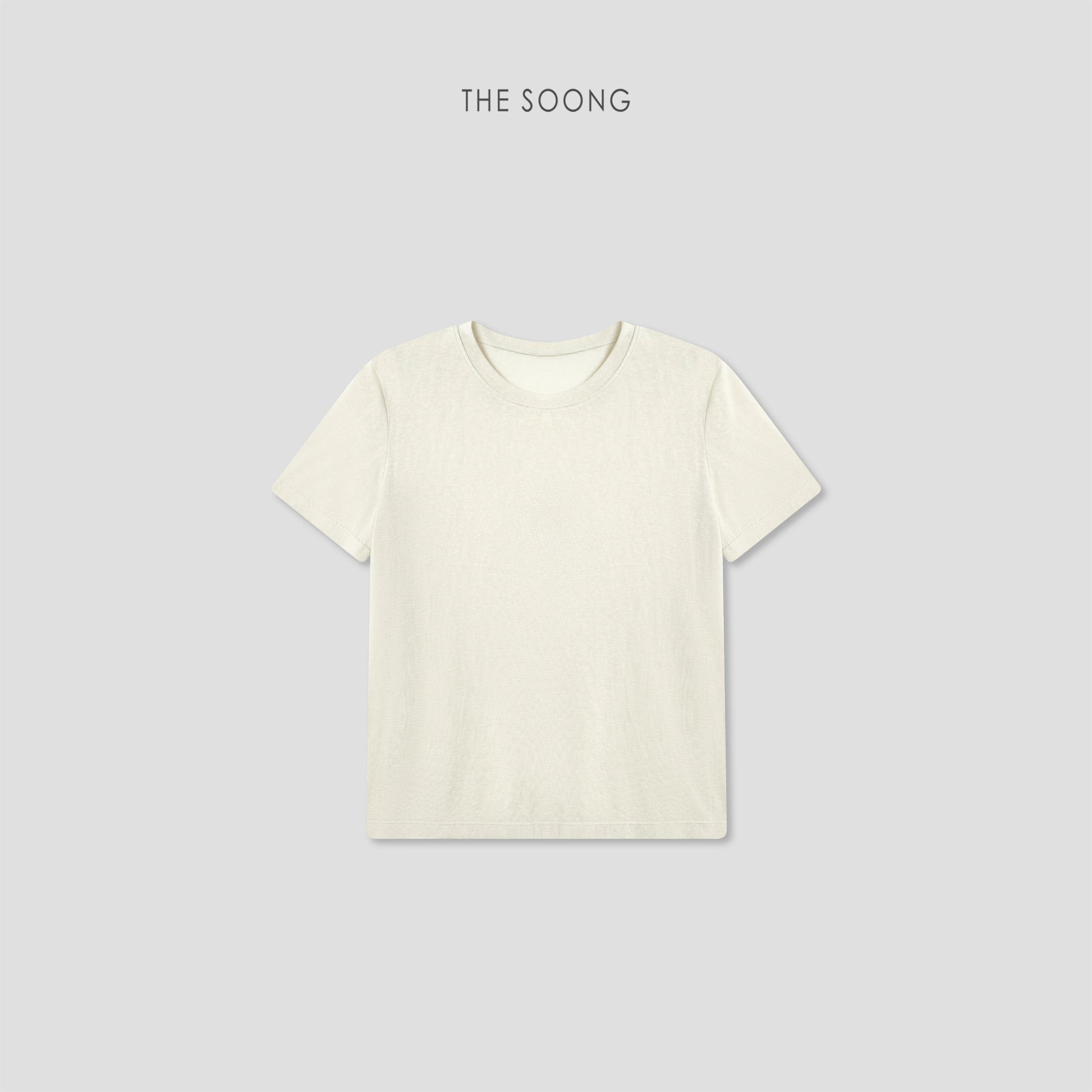 THESOONG/"Ice-feel T" lyocell blended wrinkle-resistant silky skin-friendly crew neck short-sleeve T-shirt 9064