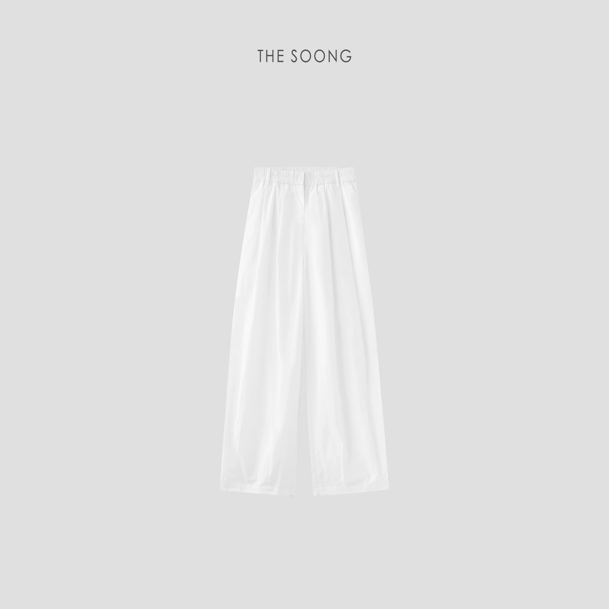 THESOONG / Crisp and Lightweight Classic Lightweight Comfortable Wide-Leg Elastic Waist Quick-Dry Casual Pants for Women 7456