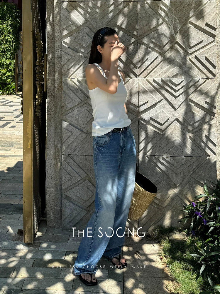 THESOONG/ Loved Every Season, Austrian Fine-denier Modal Imported Woven Straight Jeans 6639