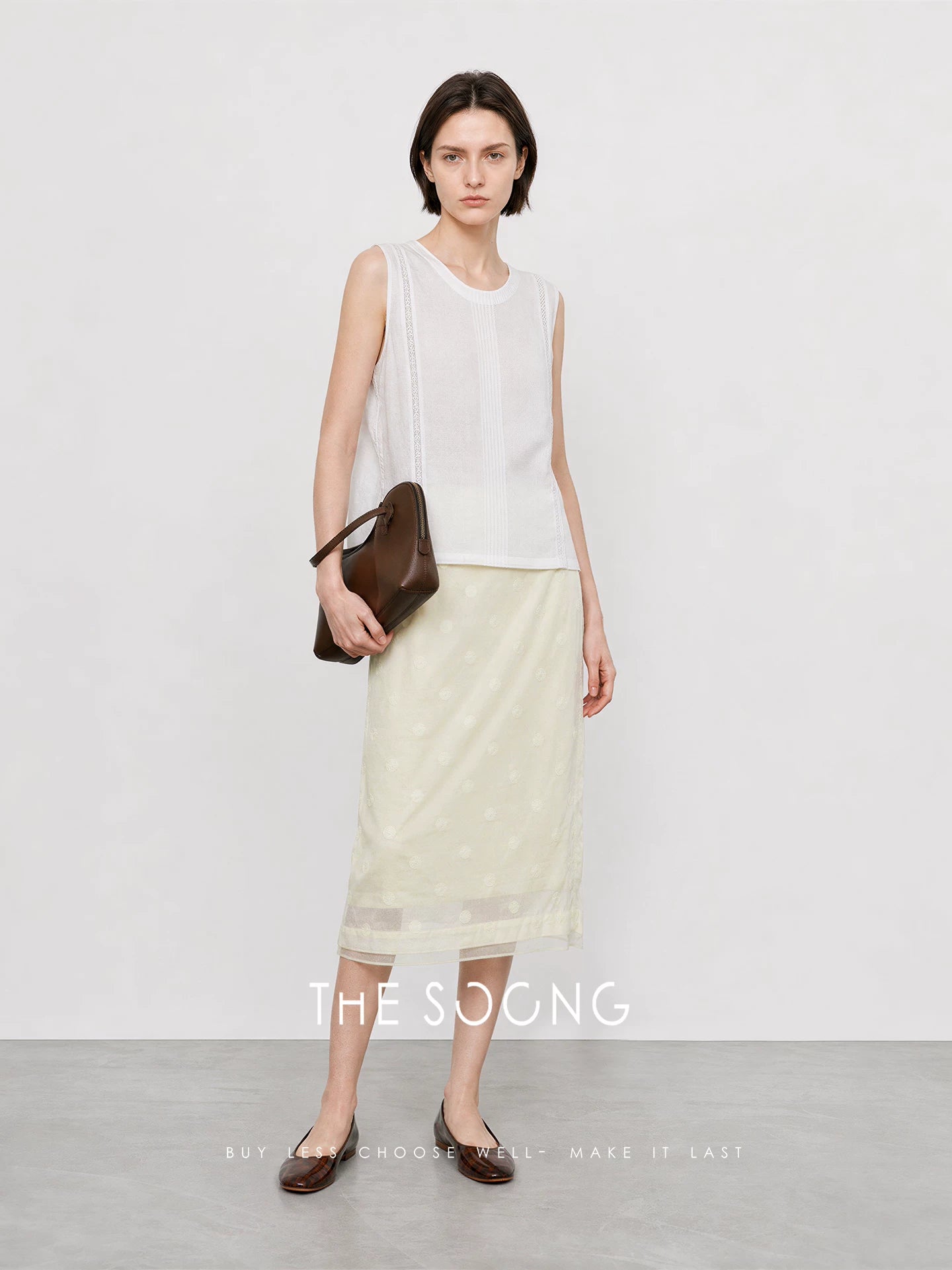 THESOONG / 100% linen sleeveless vest for women, summer round neck, loose and slimming workwear top HWBX9385
