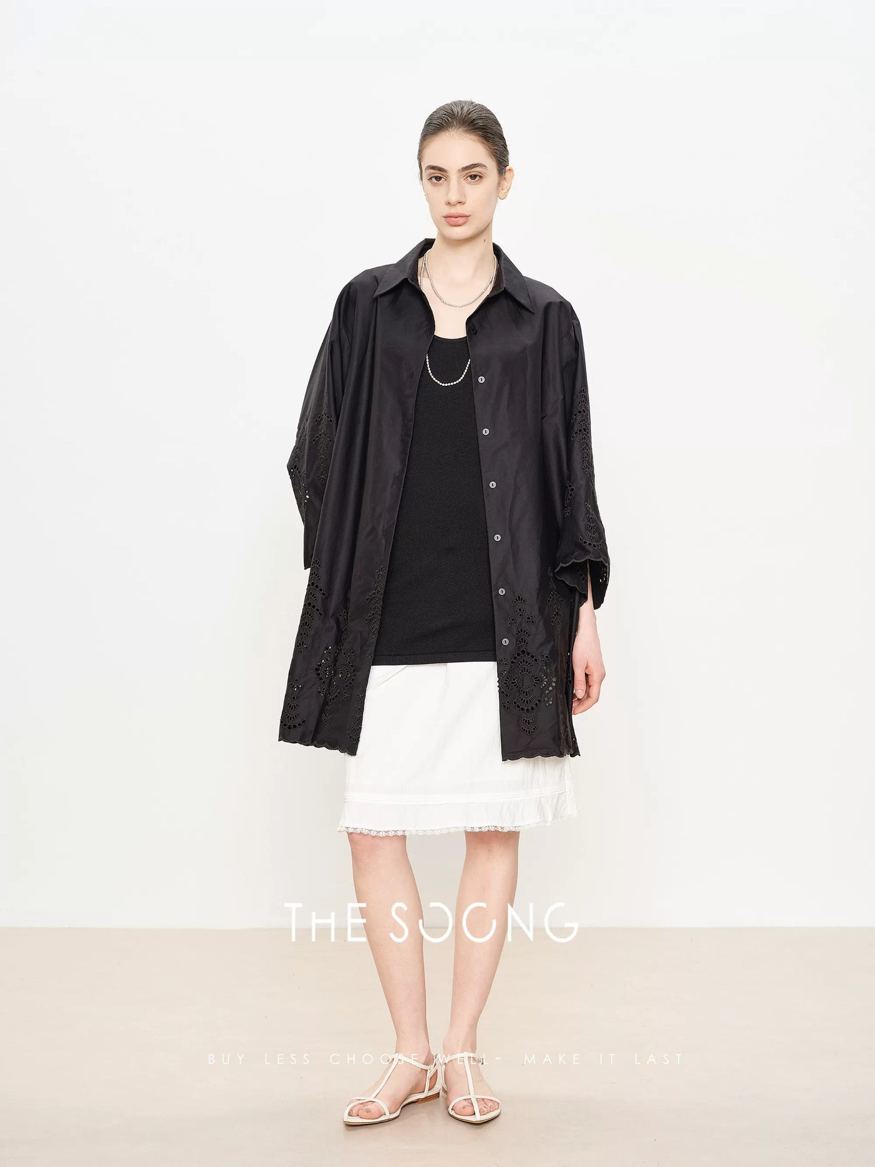 [Clearance 3] Xuanjian Aesthetics, Imported High-Density Sateen Washed Loose Trench Shirt and Casual Pants Set 6313