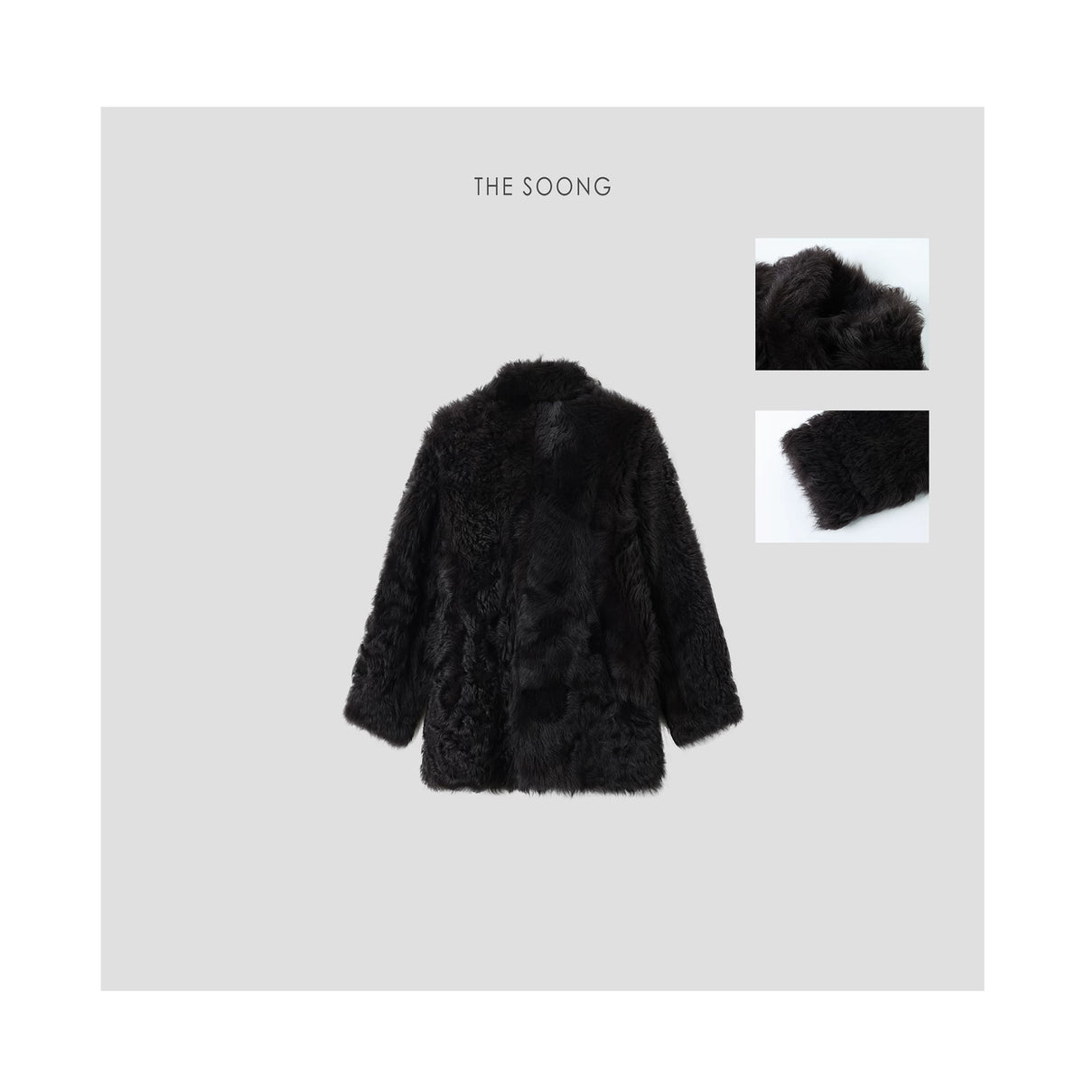 THESOONG / Imported Spanish Toscana Half-Collar Sheepskin Coat
