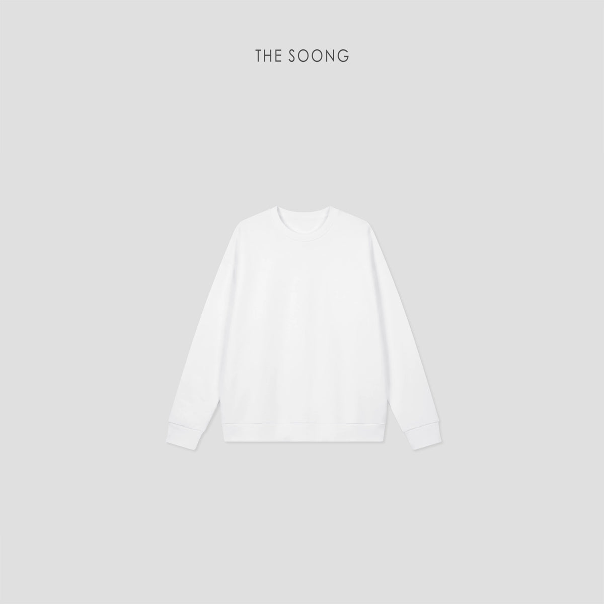 THESOONG/Relaxed Daily, Textured Round-Neck Dropped Shoulder Sweatshirt and Shorts Set for Women 8864
