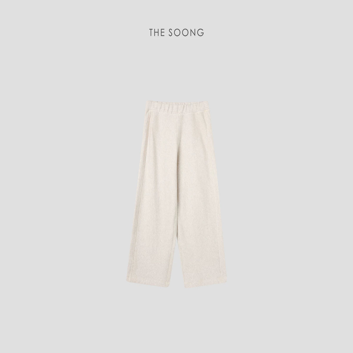 THESOONG/Autumn Cotton Casual Sweatpants Women's Straight Elastic Waist Long Pants Gray Petite HWKZ7729