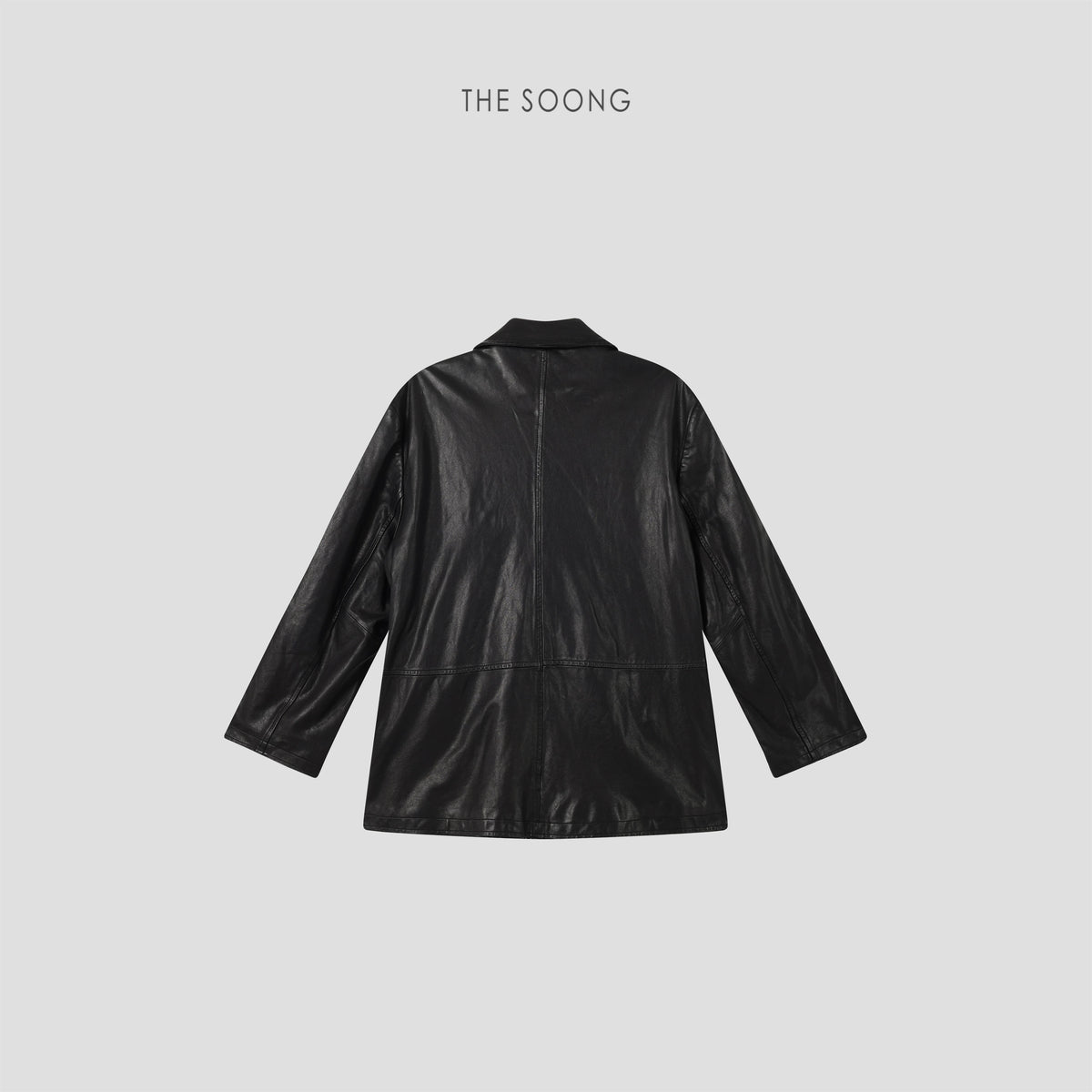 THESOONG/Three-Dimensional Silhouette Vegetable-Tanned Leather Adjustable Structured Leather Jacket 8642