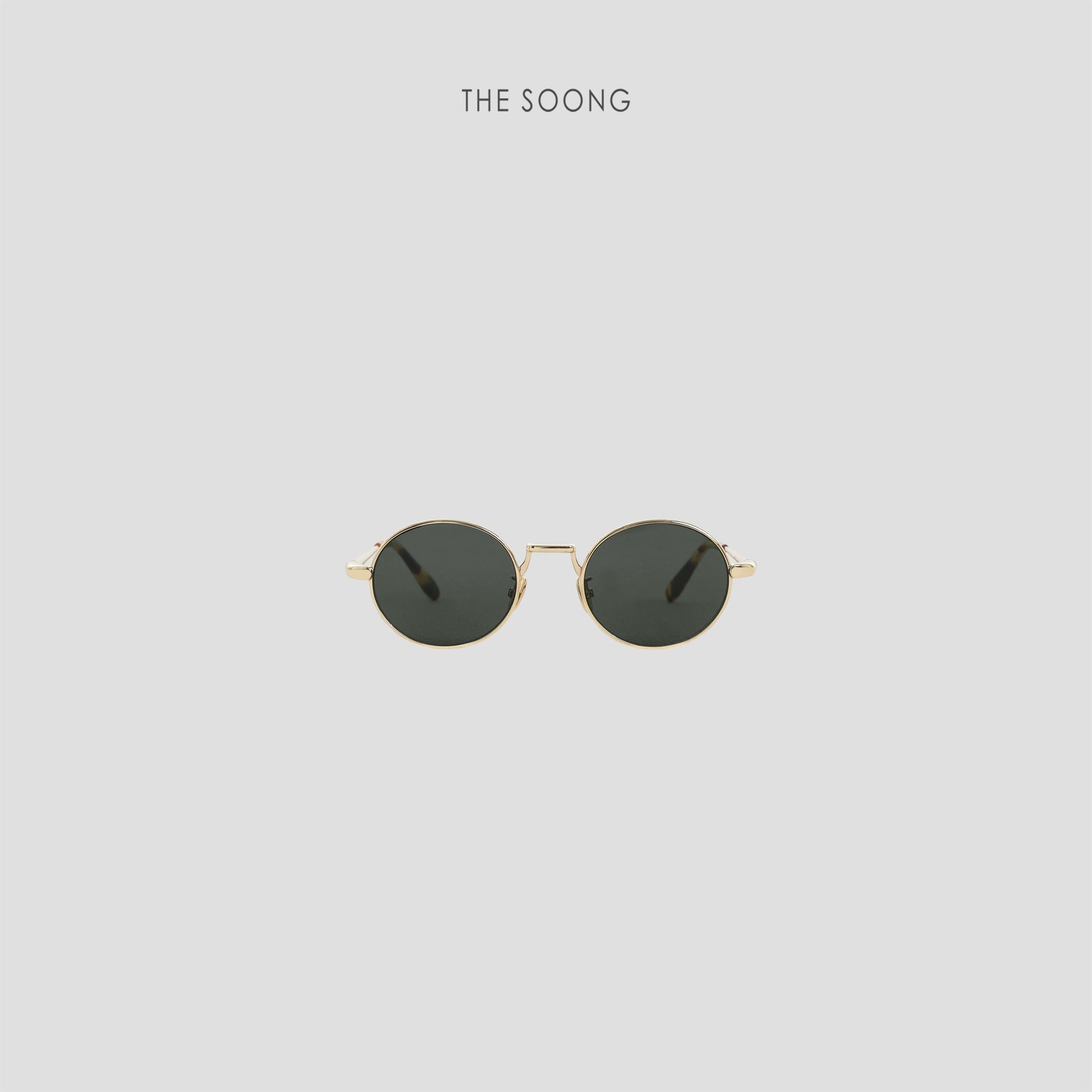 THESOONG/Modern Glasses, White Copper Metal Round Frame, Tortoiseshell Temples Sunglasses 9226