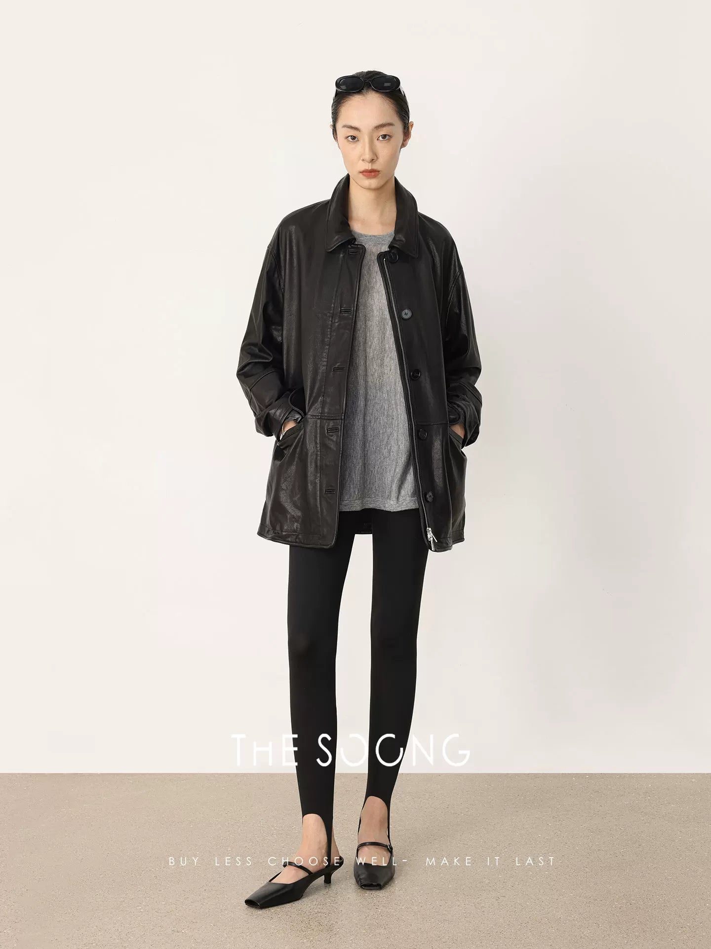 THESOONG/Spring New Knit Wool Base Shirt Loose Top Thin Round Neck Long Sleeve HWTX8496