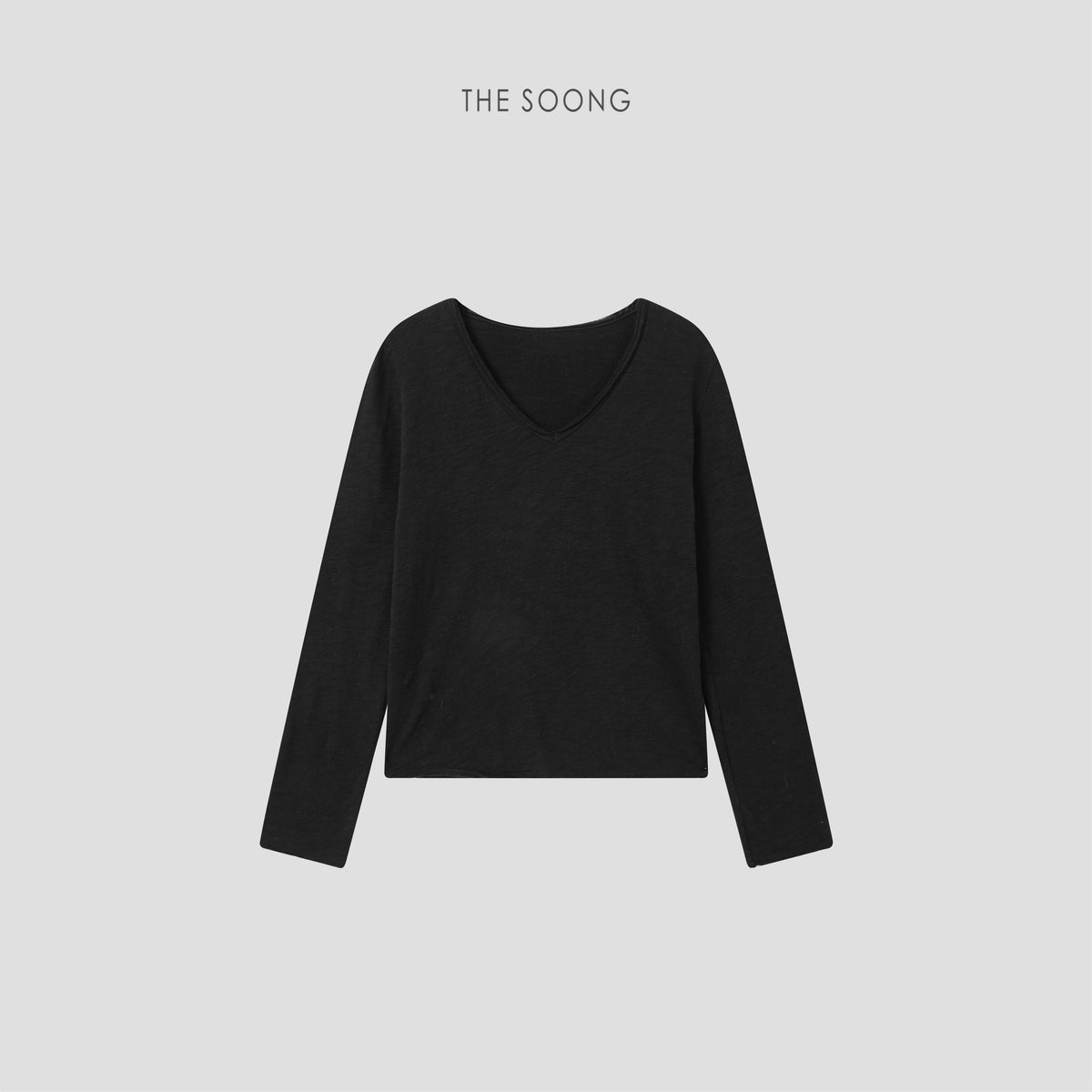 THESOONG/Snow Velvet Early Autumn New Pure Cotton Brushed Soft V-Neck Long-Sleeve Base Shirt Top for Women 9047