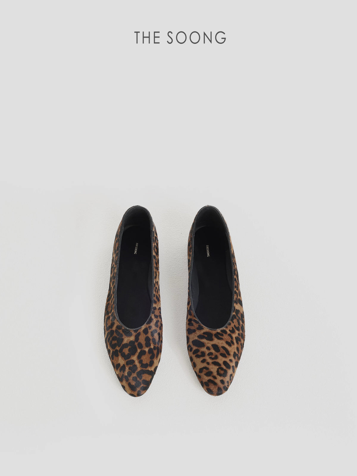 THESOONG / Leopard Print Shoes New Calfskin Original Leopard Texture Genuine Fur Leopard Flats for Women 9532