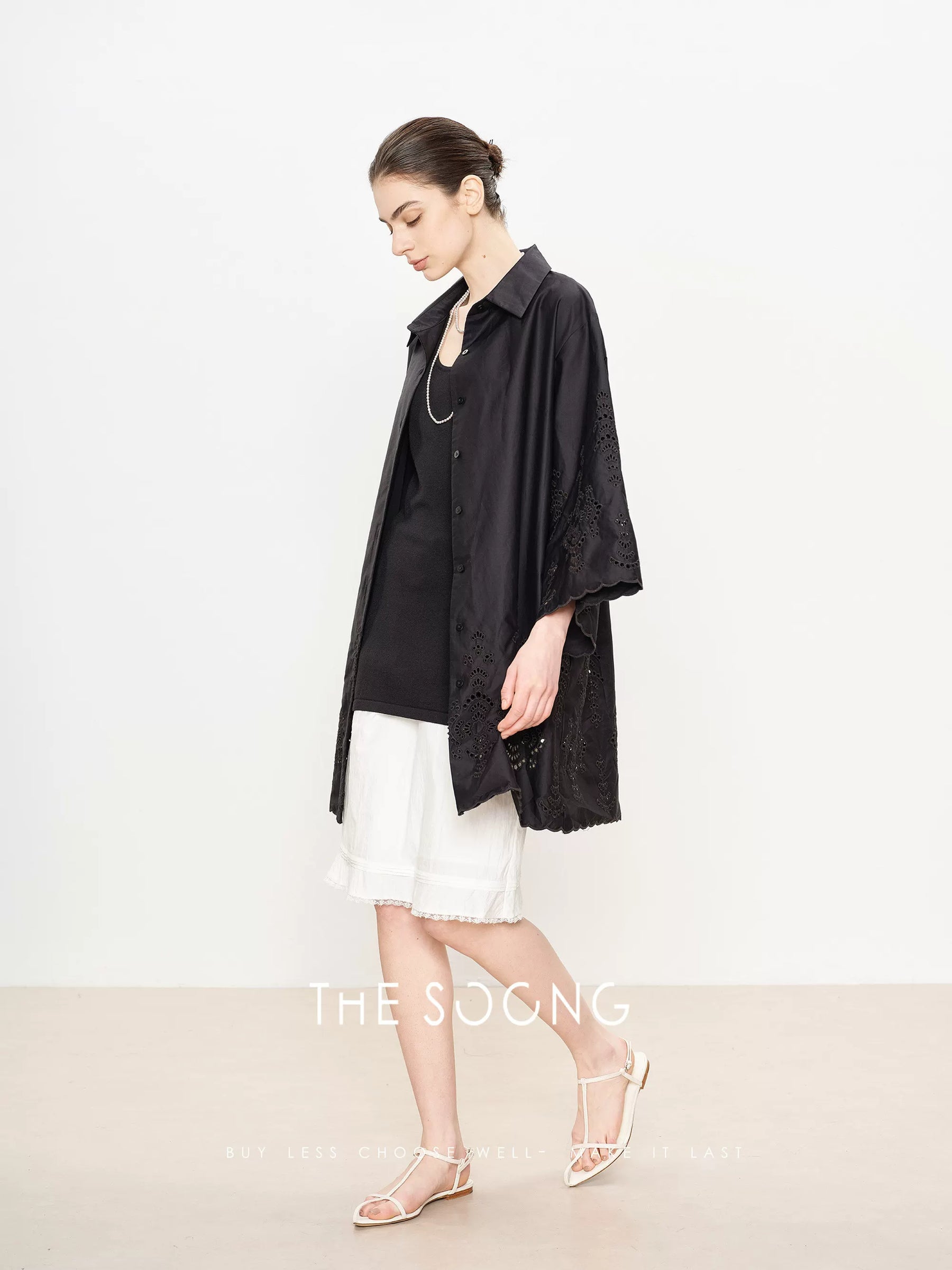 [Clearance 3] Xuanjian Aesthetics, Imported High-Density Sateen Washed Loose Trench Shirt and Casual Pants Set 6313