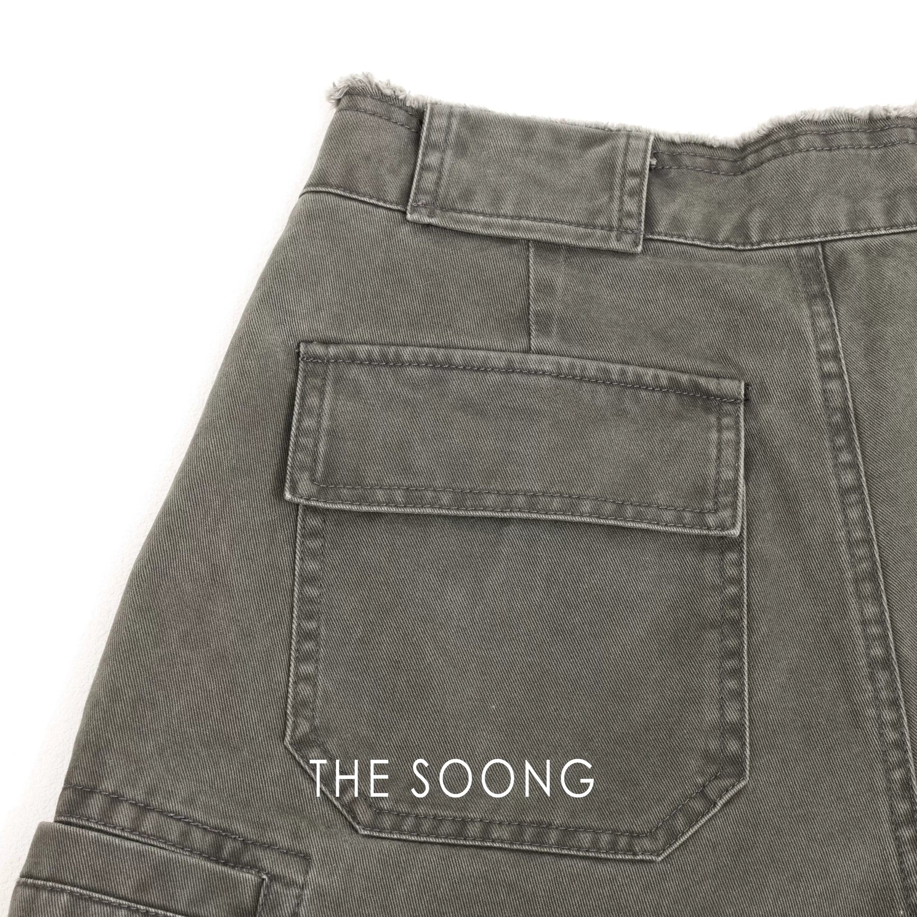 THESOONG/Retro Workwear Summer 100% Pure Cotton Heavy Enzyme Stone-Washed Waist-Shaping Work Shorts for Women 8958
