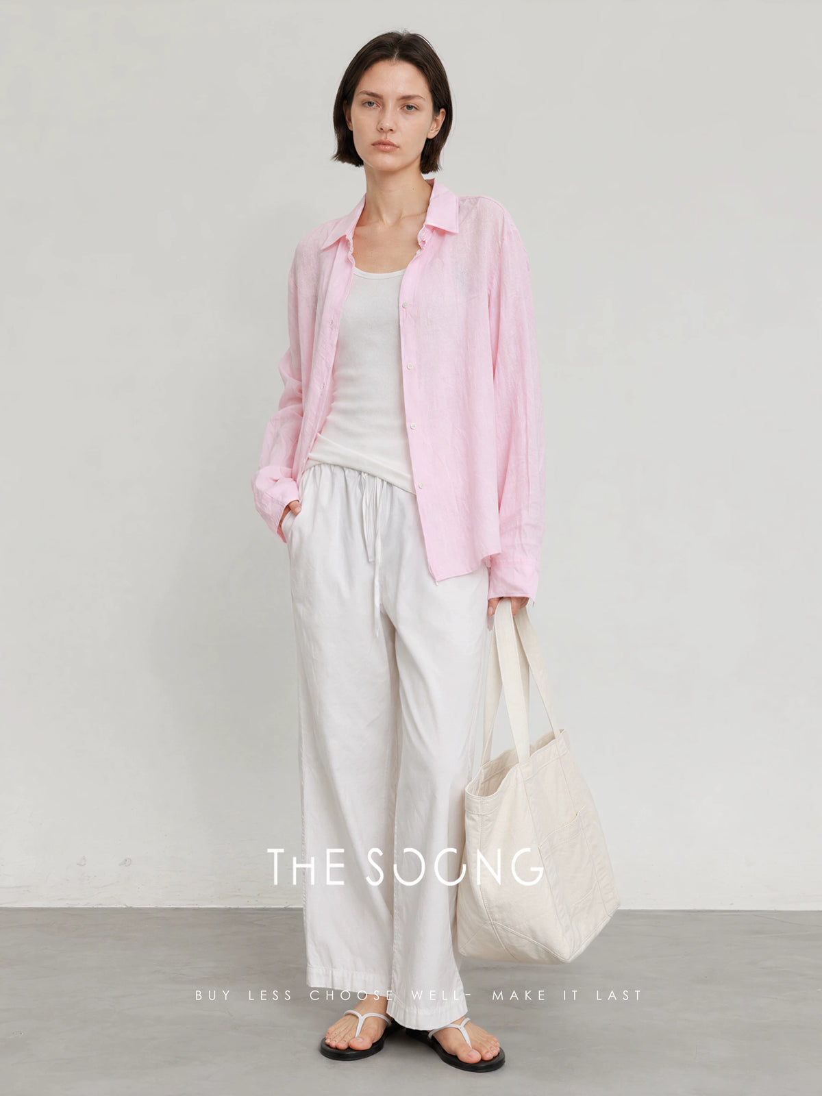 THESOONG/Rational Aesthetic High-Density Jacquard Elastic Mid-Waist Stretch Nine-Point Casual Pants for Women