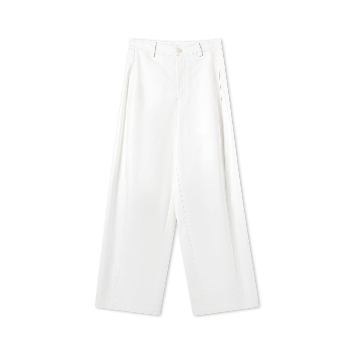 THESOONG/Simple Line Pants Relaxed Glossy Structured Draped Loose Slimming Slanted Cut Casual Trousers, Women 6882