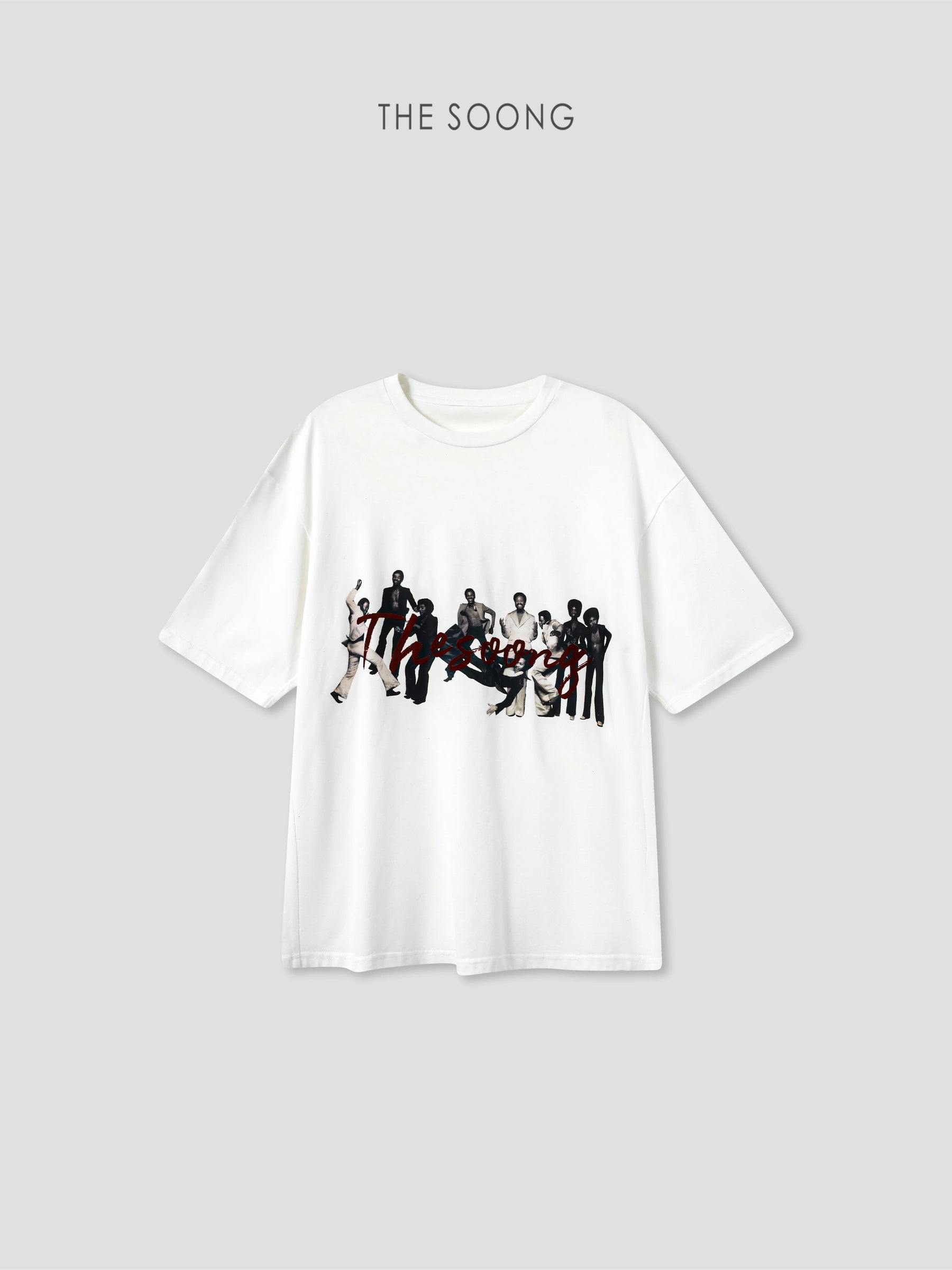 THESOONG/Artistic Expression 100% Pure Cotton Skin-Friendly Personalized Group Print Round Neck Short Sleeve T-Shirt for Women 7567