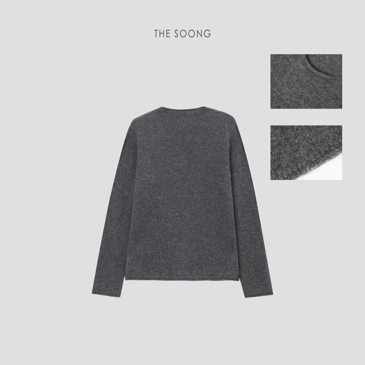 THESOONG/Ultra Fine 100% Pure Cashmere Ultra-Light Glutinous Feel Rolled Edge Women’s Crew Neck Sweater 7900