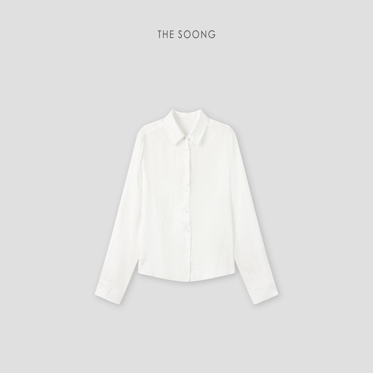 THESOONG/Luxury Coolness 100% Linen Natural Textured Line Thin Lapel Shirt for Women Summer 8846