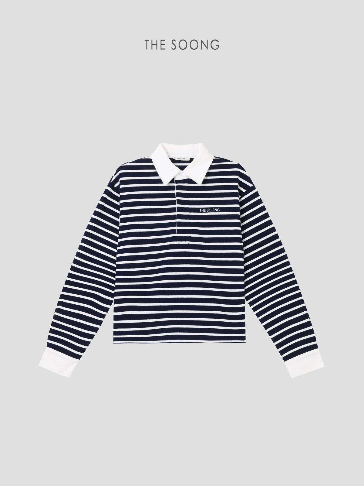THESOONG/Coastline 100% Twill Cotton Yarn-Dyed Brushed Casual Structured Polo Collar Sweatshirt 9288