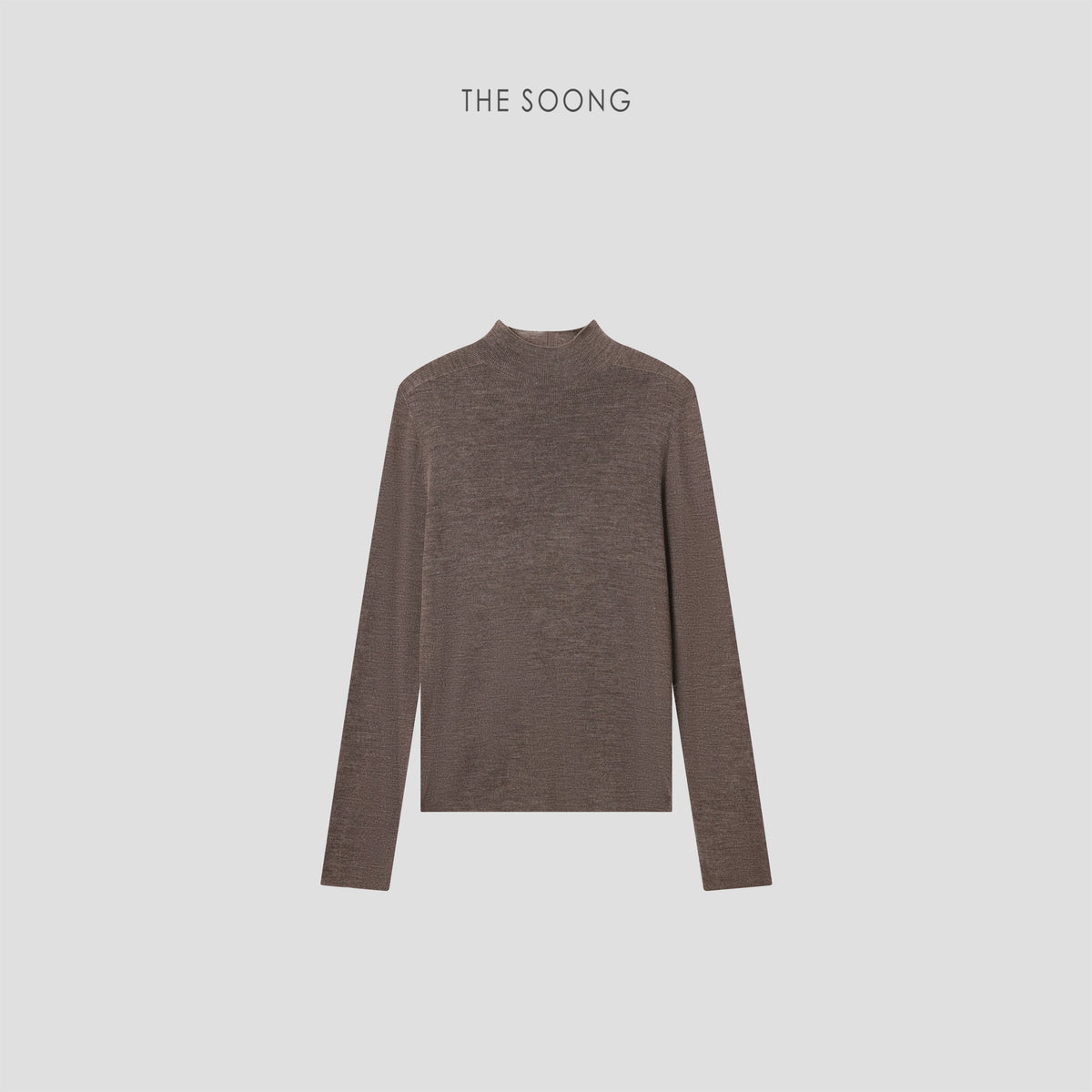 THESOONG/Acetate wool seamless one-piece classic high-density soft skin-feel small stand collar base sweater 7205