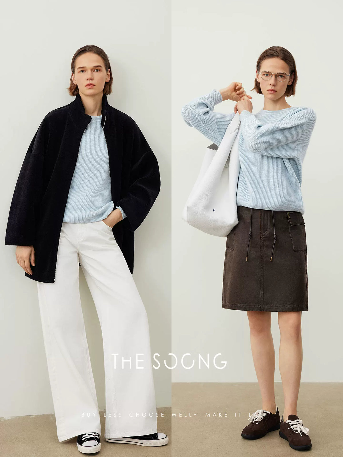 THESOONG/Autumn and Winter Sheep Wool Cashmere Sweater Women Crew Neck Knit Base Shirt HLMY6902