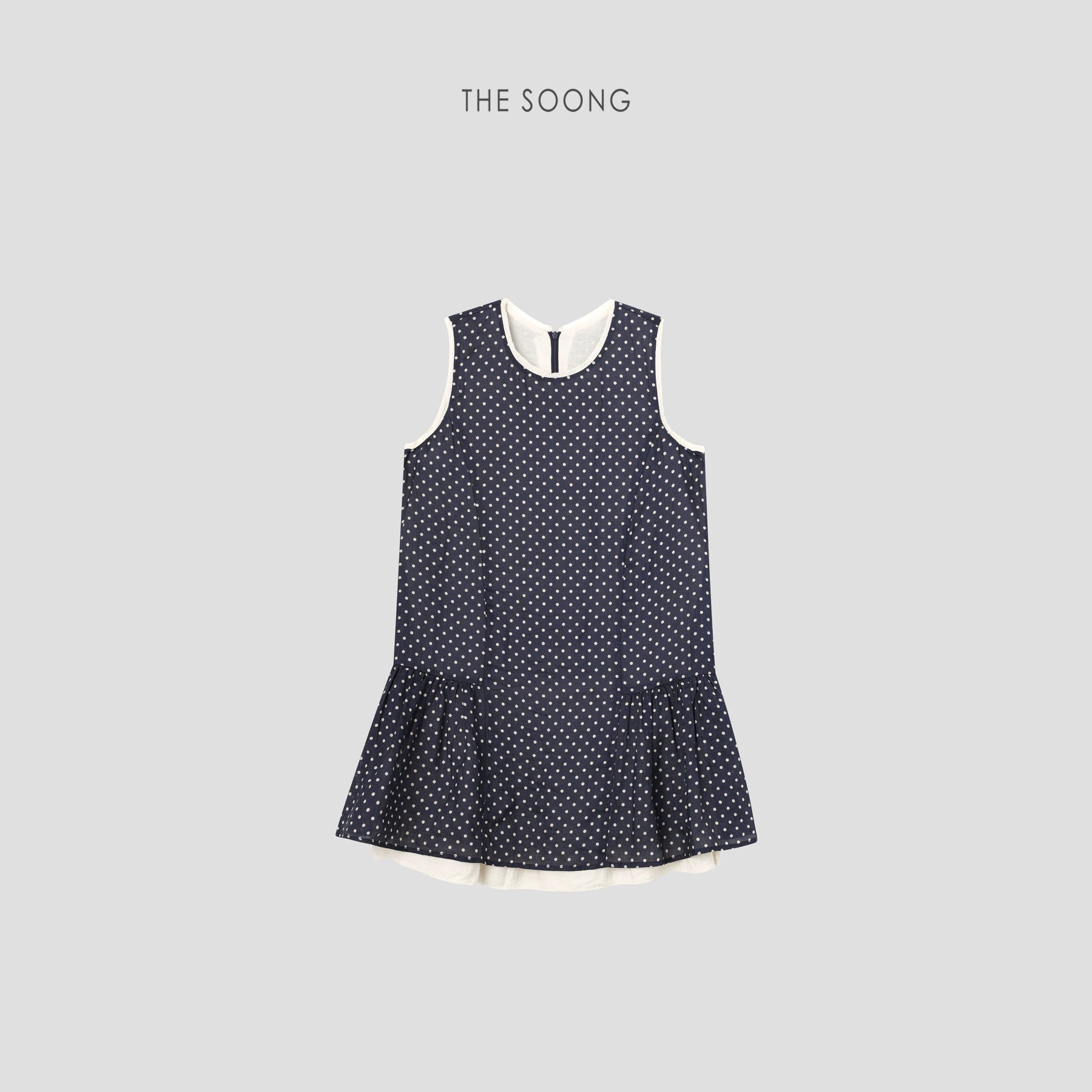 THESOONG/Interlude Summer Pure Ramie Custom Printed Washed Cross Silk Polka Dot Vest Dress 7439