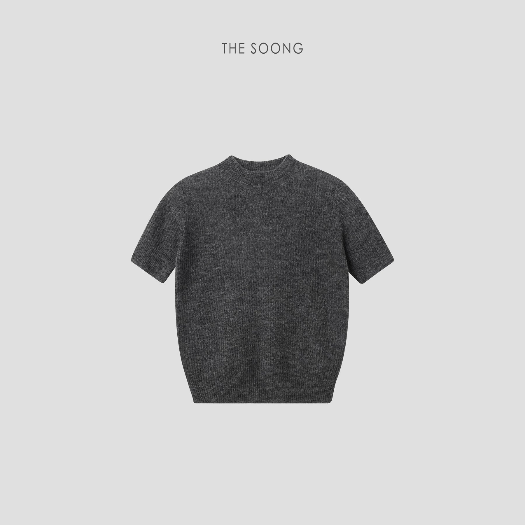 THESOONG/ 25th Anniversary Early Spring Series Alpaca Soft Semi-high Neck Plush Women's Short Sleeve Sweater 6202