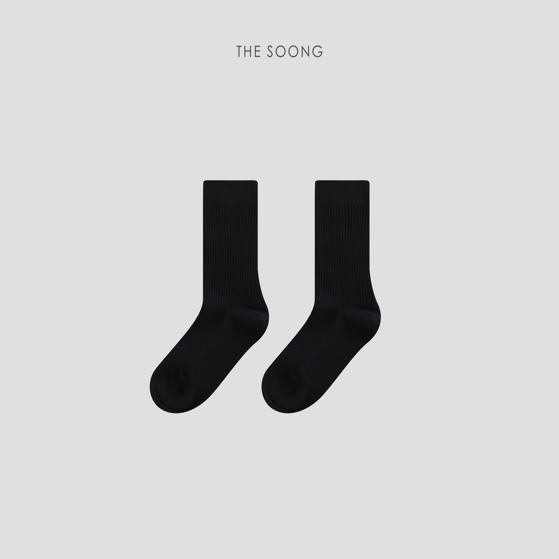 THESOONG Cloud-Sense Skin-Friendly High-Count Cotton Blend Seamless Ribbed Heel Socks 9555