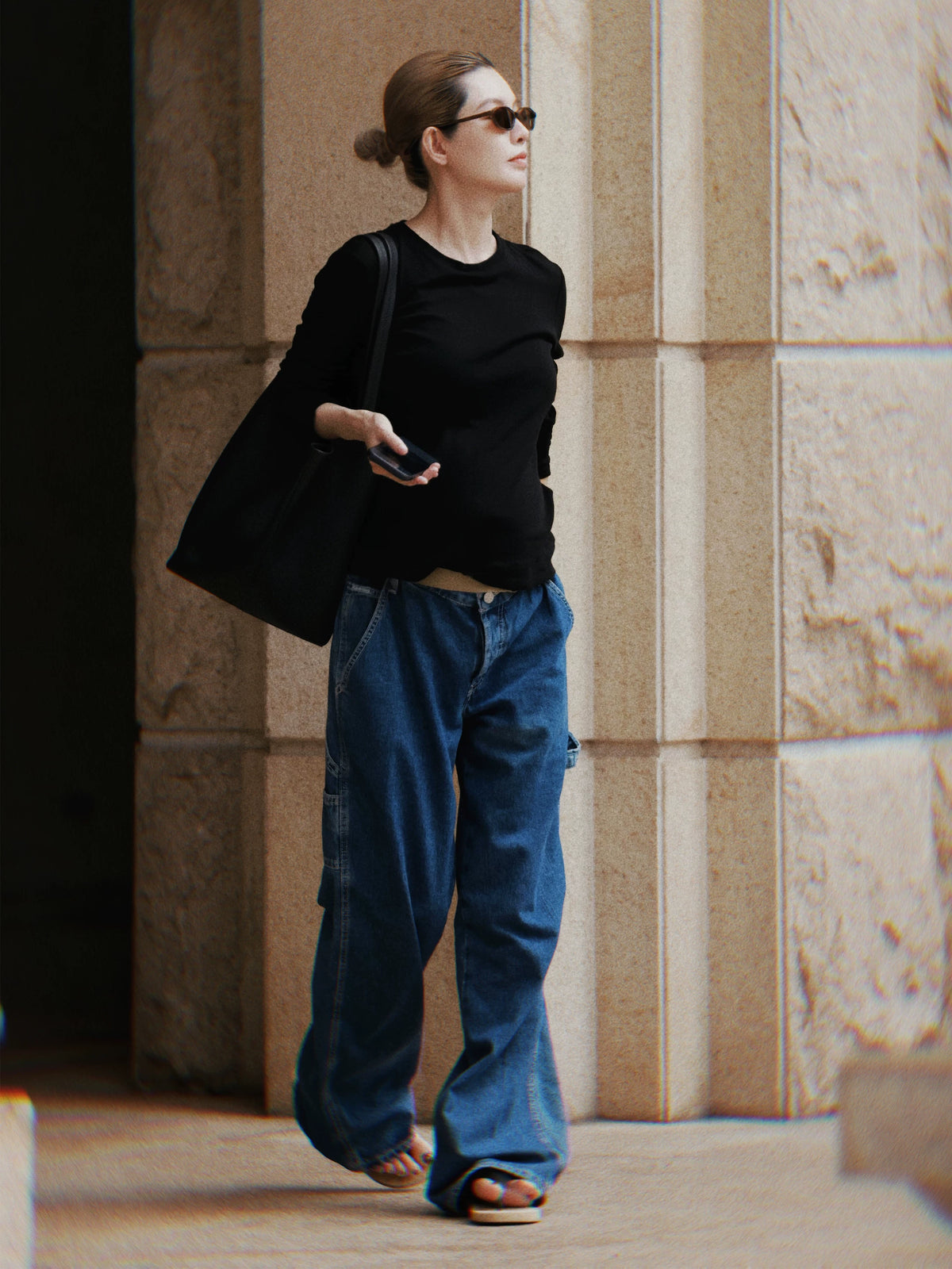 THESOONG/Japanese Okayama Denim 90s Retro Classic YKK Zipper Mid-Low Waist Wide-Leg Jeans 9095