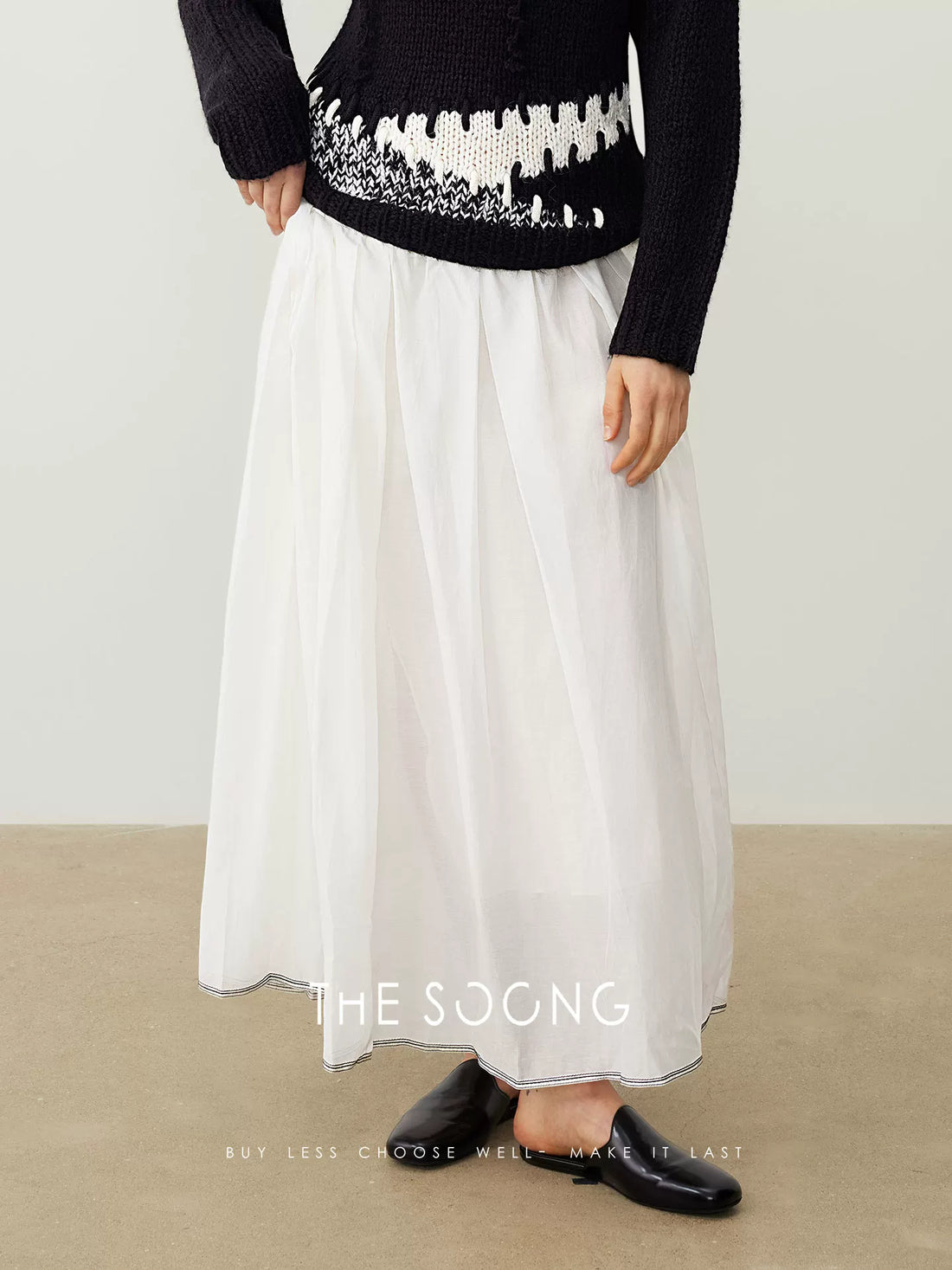 THESOONG/Early Autumn Outfit Mulberry Silk Mid-Waist Skirt for Women Mesh Skirt Versatile Casual HBQZ6674